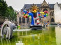 Spraying water sculpture  in Stravinsky Fountain near Centre Georges Pompidou Royalty Free Stock Photo