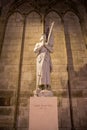 Jeanne D`Arc Statue inside Notre Dame Cathedral Royalty Free Stock Photo
