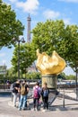 The Flame of Liberty in Paris, France, became a memorial to Princess Diana who died in the tunnel beneath. Royalty Free Stock Photo