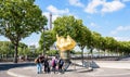 The Flame of Liberty in Paris, France, became a memorial to Princess Diana who died in the tunnel beneath. Royalty Free Stock Photo