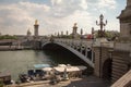 View of the Alexander the Third Bridge over the Invalides in Paris