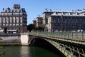 Pont d`Arcole bridge on the Seine river, Paris