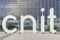 Paris, France - Jun 13, 2020: Large CNIT letter before shopping center in La Defense