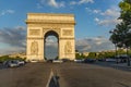 Paris, France - June 24, 2016: Beautiful view of the Arc de Triomphe. Summer sunset in Paris