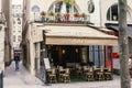 Paris, France - June 25, 2022: Cafe with a terrace in Paris. Royalty Free Stock Photo