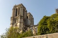 Paris, FRANCE - June 26, 2019: Cath drale Notre-Dame de Paris construction and refurbishment rebuild work ongoing after 2019 fire