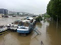 Paris, France, 2016, June : Flood of the Seine river