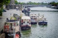 Residential barges along the Port des Champs Elysees