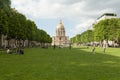 Paris, France 02 June 2018. Gardens, palace and dome forming the Esplanade des Invalides in Paris.