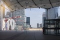 PARIS, FRANCE - JUNE 17, 2022: Large arch in the most important business district of La Defense in Paris, France.