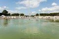 PARIS, FRANCE - 02 June 2018: Local and Tourist enjoy first sunny days in famous Tuileries garden. Jardin des Tuileries is a publi Royalty Free Stock Photo