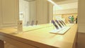 PARIS, FRANCE - JUNE 13, 2023. Modern Iphone smartphones in the Apple Champs-Elysees store