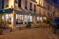 Paris,France, june 2022. Nightlife in a paris bistro. Royalty Free Stock Photo