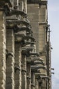 PARIS/FRANCE - June 2, 2017: Notre Dame of Paris, France, vertical gargoyles, roaring and barking chimeras