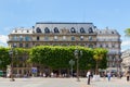 PARIS, FRANCE - JUNE 23, 2017: Old historical buildings on Place de l`Hotel de Ville City Hall Plaza, or, before 1802, the Place