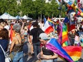 Colorful LGBT parade in Paris, France