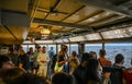 Paris, France, June 30, 2022. People at the top of the Eiffel Tower enjoy the view of the city from above. Discover and venture Royalty Free Stock Photo