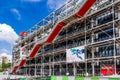 Paris, France - June 04, 2018: The Pompidou Centre in Paris is a complex building in the Beaubourg area.