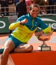 2022 Roland Garros Champion Rafael Nadal of Spain during trophy presentation after men`s singles final against Casper Ruud