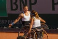 PARIS, FRANCE - JUNE 10, 2017: Roland Garros woman doubles wheel