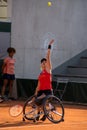 PARIS, FRANCE - JUNE 8, 2019: Roland Garros woman doubles wheel