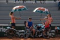 PARIS, FRANCE - JUNE 8, 2019: Roland Garros woman doubles wheel