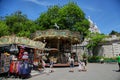 Paris, France - June 28, 2015: souvenir shop and carousel Royalty Free Stock Photo