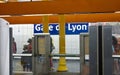 Paris, France, June 30, 2022. Shot at the Gare de Lyon metro station, the widespread use of the color yellow is striking. People Royalty Free Stock Photo