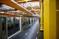 Paris, France, June 30, 2022. Shot at the Gare de Lyon metro station, the widespread use of the color yellow is striking. People Royalty Free Stock Photo