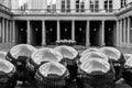 Silver balls in the fountain in the Royal Palace Palais-Royal