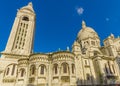 Paris, France June 1, 2015: Spectacular Basilica of the Sacred Heart located in Montmarte