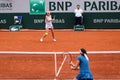 Tennis player Lyudmyla Kichenok of Ukraine in action during her women`s doubles semifinal match with partner Jelena Ostapenko