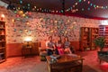 Paris, France - June 27, 2022: Tourists in Living room in Stranger Things Pop-up store on avenue Champs Elysees