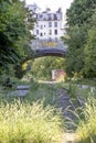 View of the old railways of the Petite Ceinture in Paris, arranged as a promenade zone Royalty Free Stock Photo