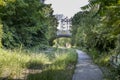 View of the old railways of the Petite Ceinture in Paris, arranged as a promenade zone Royalty Free Stock Photo