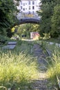 View of the old railways of the Petite Ceinture in Paris, arranged as a promenade zone Royalty Free Stock Photo