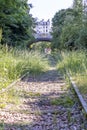 View of the old railways of the Petite Ceinture in Paris, arranged as a promenade zone Royalty Free Stock Photo