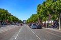 PARIS, FRANCE - JUNE 2014: Wiev of famous avenue Champs-Elysees