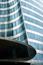 La Defense business district. Skyscraper closeup with reflections. Paris, France, 15 Aug 2018.