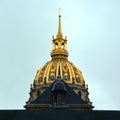 Les Invalides hospital and chapel dome. Royalty Free Stock Photo
