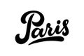 Paris, France lettering vector illustration