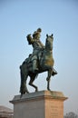 Paris, France 03.26.2017: Louis XIV statue in front of Versailles Palace Royalty Free Stock Photo