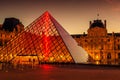 Paris, France: Louvre museum and the pyramid Royalty Free Stock Photo