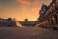 Paris, France: Louvre museum and the pyramid Royalty Free Stock Photo