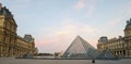 Paris (France). Louvre museum in the sunrise Royalty Free Stock Photo