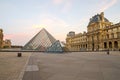 Paris (France). Louvre museum in the sunrise Royalty Free Stock Photo