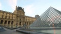 Paris (France). Louvre museum in the sunrise Royalty Free Stock Photo