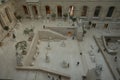 Paris, France - 02 23 2022: Louvre Museum. View of the Cour Marly and Central courtyard with statues and stairs stone