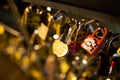 Paris, France, 1.11.2019 - golden Love locks in city of lovers