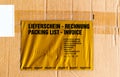Amazon cardboard with invoice slip